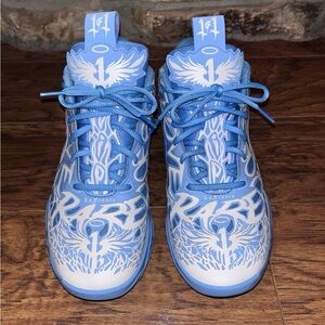 LeFrance blue and white Lemelo Ball basketball shoes
